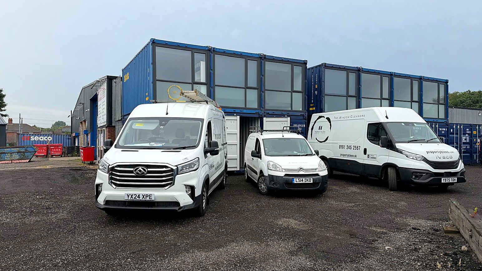 The PropertyKleen vans at our yard